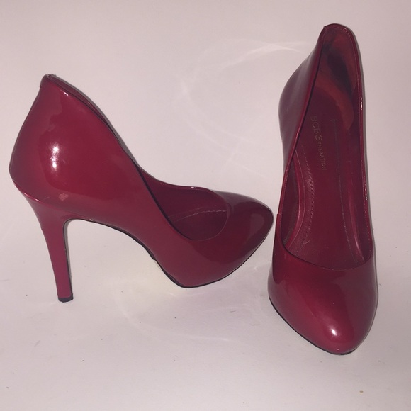 BCBGeneration 👠 Patent Heels Burgundy Glossy Red - Picture 1 of 4